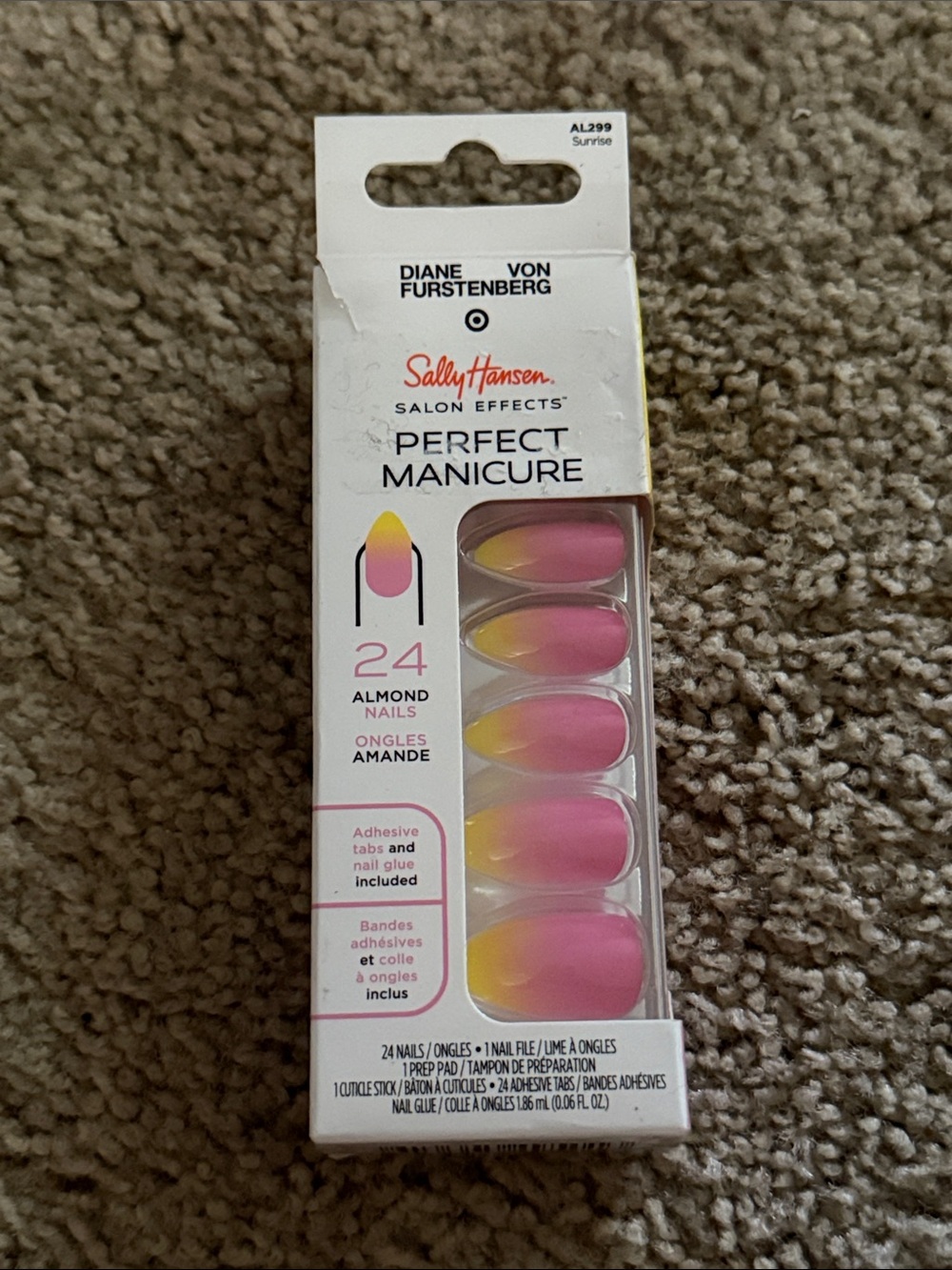 Sally Hansen Salon Effects Perfect Manicure Almond Nails - Pink & Yellow Ombre